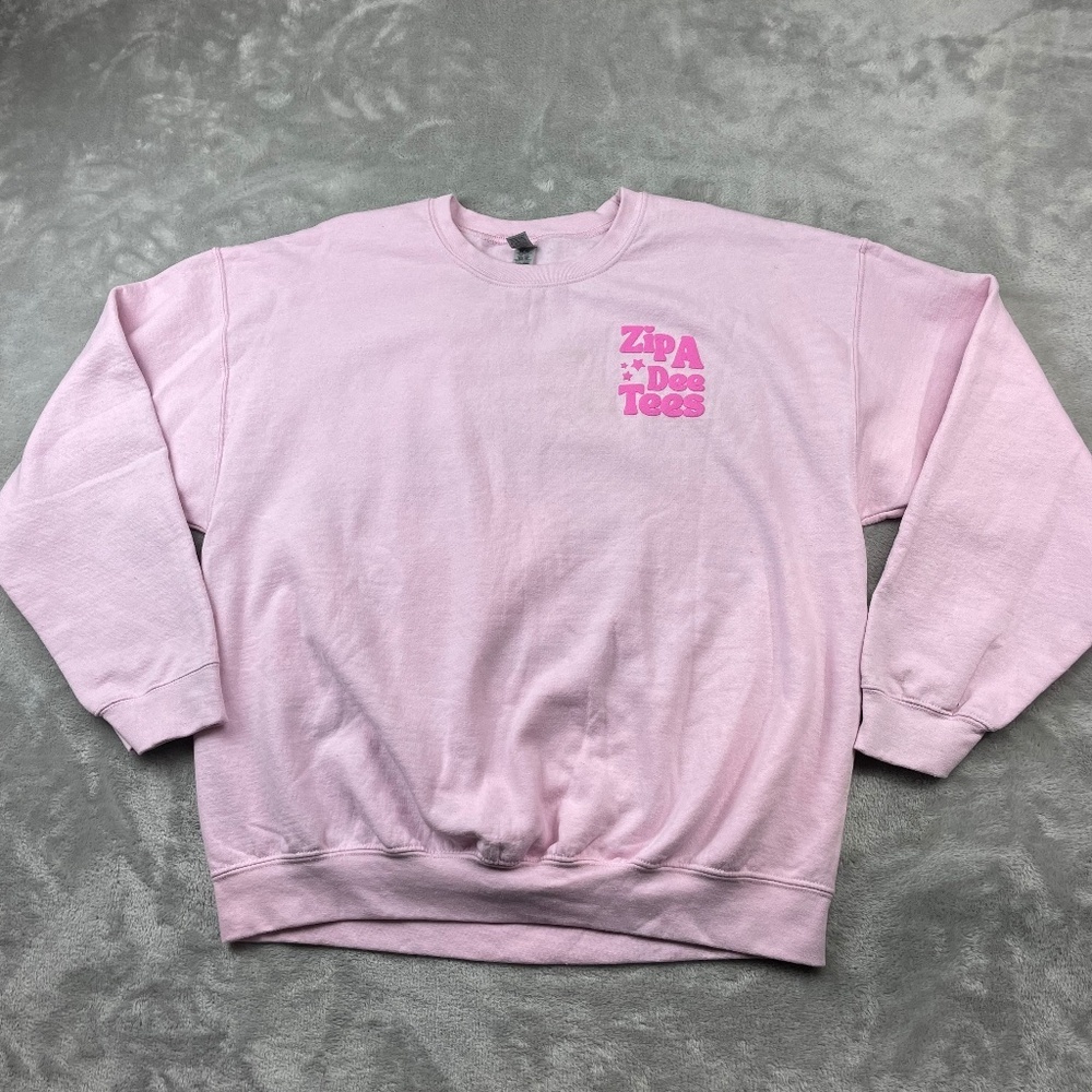 Disney Zipa Dee Tees Pink Pullover Sweatshirt Women's XL